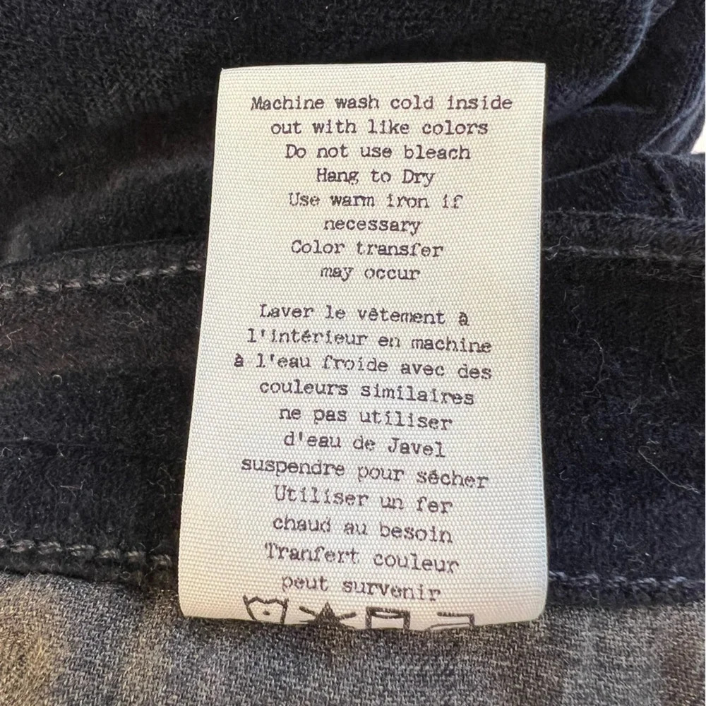 Rag & Bone Navy Velvet crop Pant with Zipper detail Size 26 - Picture 5 of 12